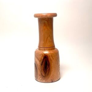 Handcrafted Olive Wood Burl Bud Vase Hand-Turned Jerusalem Bethlehem 10”